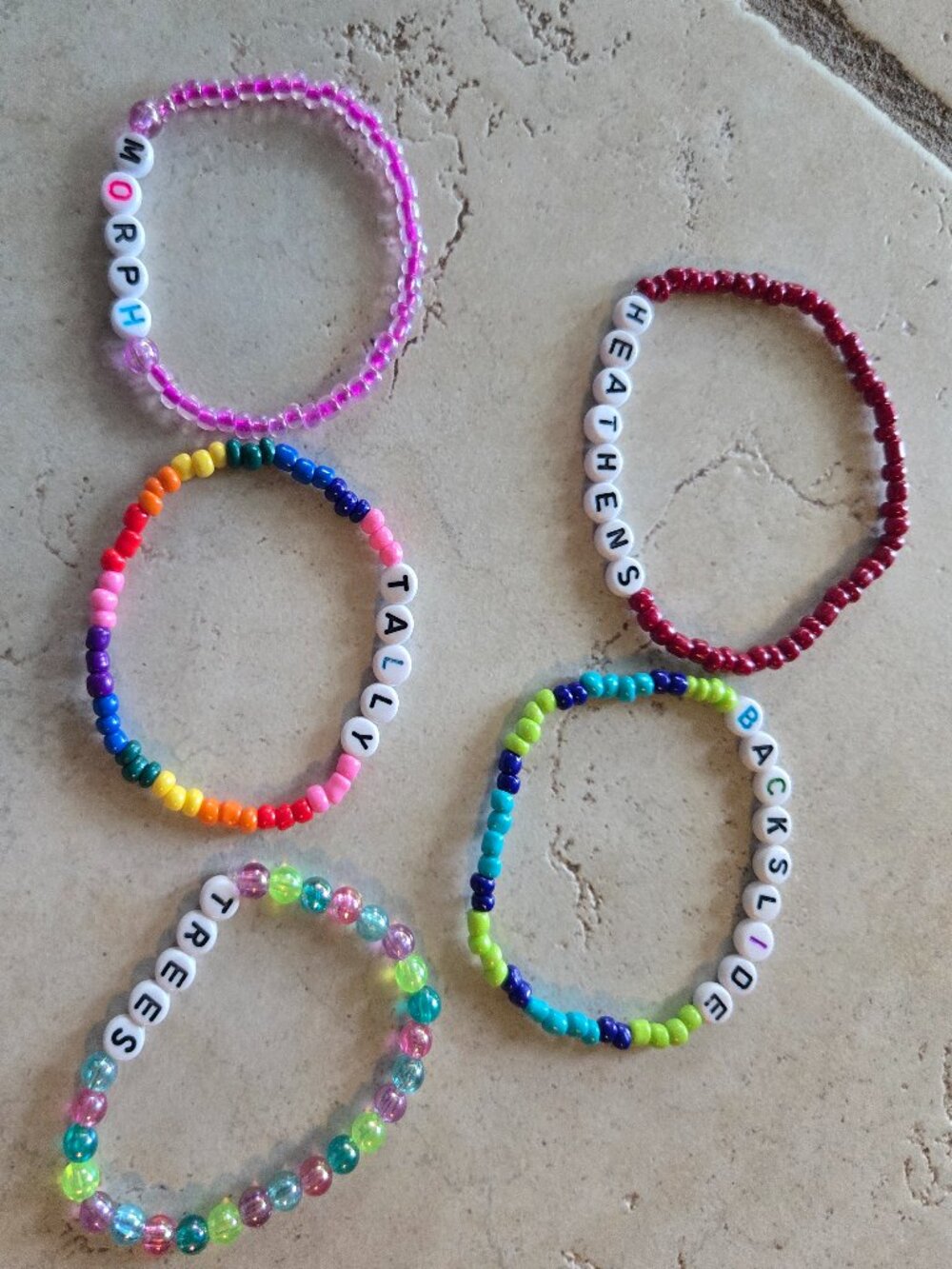 Set of 5 Twenty One Pilots Concert Bracelets - Handmade